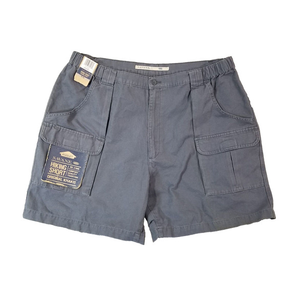 Savane Cargo Hiking shorts mens 42x7 grey cotton comfort waist outdoor retro NEW